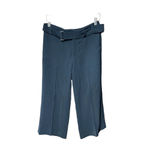 Vince Belted Cropped Trouser Pants Navy Blue Size 4 Photo 2