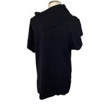 Vince Camuto Foldover Split Neck Short Sleeve Black Knit Tunic Sweater Size M Photo 3