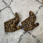 Revolve RAYE Ivy Pony Hair Booties in Dark Tan Leopard 6 Ankle Block Heel Black Photo 3