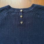 Fat Face Dark Blue Woven Knit Sweater with Buttons Women's 14 Plus Size Photo 5