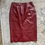ZARA  Red Vegan Leather Midi Skirt Medium Photo 7