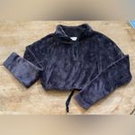Urban Outfitters  Women’s‎ Small Dk Gray Poly Fleece Adjustable Hem Crop Pullover Photo 1