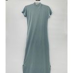 Club Monaco TeaDyed Mockneck Ribbed Maxi Column Dress Medium Minimalist Seafoam Photo 2