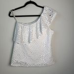 Lilly Pulitzer  Top Matteo One Shoulder Lace Resort Sea Urchin White Sz Sm Photo 2