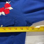 Chute #1 rodeo pearl snap Shirt embroidered roses red white blue western M Size M Photo 10