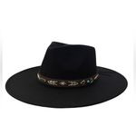 Frye  Faux Leather Felt Southwestern Fedora Black $145 Retail NWT Photo 7