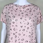 Heimish USA Pink Leopard Spot Crewneck Twist Hem Top Size 2X Photo 2