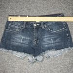 Red Rivet  Jean Shorts Size 7 Denim Cut Off Frayed‎ Raw Hem Thick Stitch Pockets Photo 2