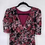 Leith Burnout Velvet Whimsigoth Fairy Dress Womens Medium Black Pink Rayon Photo 2