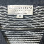 St. John Collection  Marie Gray White Black Gold Button Cardigan Sweater Size Med Photo 3