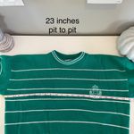 Vintage Kate Collins Green & White Striped Sweater with Crest Logo Size L Photo 5
