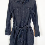 Ralph Lauren Lauren Women's M Gray Long Sleeve Denim Shirt Dress Belted Photo 0