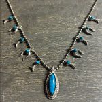 Silver and Turquoise Squash Blossom Necklace Photo 1