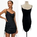 Aritzia Wilfred Only Ruched Slip Dress Mini Sleeveless Black Size Small Photo 1