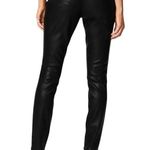 BLANK NYC Faux Leather High Rise Button Fly Skinny Jeans in Daddy Soda Black Photo 2