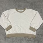 Anthropologie  Maeve Cozy Ringer Sweater Womens Large Ivory Oversized Top Photo 1