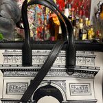 Karl Lagerfeld  Black and White Tote with Red Signature Photo 2