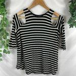 One Clothing  cold shoulder striped top Photo 0