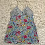 Avon Intimates Slip Dress Floral Butterfly Mesh Nightgown Sleepwear Sheer Sz M Blue Size M Photo 0