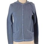 Eileen Fisher | Smokey Blue Front Snap Hooded Silk Cotton Cardigan Size XS Photo 0