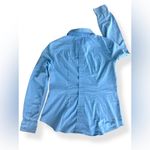 New York & Co Women’s Button Up Shirt Blue Collared Long Sleeve Top Size Medium Photo 2