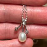 Pearl & CZ Silver Tone Necklace Photo 13