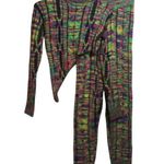 Lilly's Kloset Colorful Knitted Sweater Set Long Sleeve Asymmetrical Size Small Green Photo 0