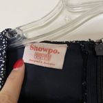 SHOWPO Navy floral long sleeve tie front mini romper dress size 6 Blue Photo 2