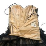 Masquerade Vintage 90s Strapless Black Gold Tiered Tulle Tutu Skirt Dress,Sz 5/6 Photo 10
