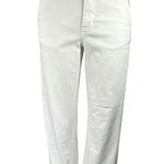 Everlane White Mid Rise Straight Wide Leg Frayed Hem Crop Trousers Jeans Pants 0 Photo 0