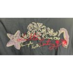 Luhta Navy Button Down Shirt Jacket with Embroidery on Back Women's Sz. 8 Blue Photo 4