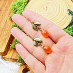 Orange Fruit Earrings Gold Photo 3
