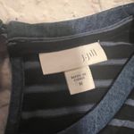 J.Jill Striped Cotton Knit Dress with Chambray Hem Detail‎ Medium Blue Photo 2