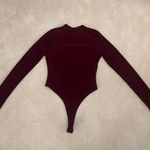 Burgundy Long Sleeve Bodysuit | Medium Red Photo 0