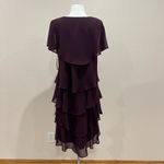 Slny  Tiered Rhinestone Capelet Dress in Fig Size 14 NWT Photo 7