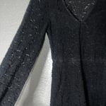 Wild Fable  Women’s Black Lace Long Sleeve Mini Dress Size S Sheer Ruffle Hem Par Photo 1