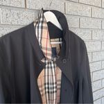 Burberry London Swing Jacket Trench Coat Black Nova Check Fully Lined Size 14R Photo 1