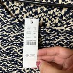 J.Crew NWT  Navy White Long Sleeve Textured Knit Wide Neck Sweater Extra Small Photo 5