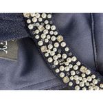 Alex Evenings Woman's  Short Metallic Knit‎ Dress with Beaded Neckline Dark 16 Photo 5