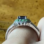 Natural Tanzanite Tsavorite Garnet Sterling Silver Art Deco Ring Size 6 Photo 1