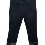 Driftwood Colette Straight Crop Embroidered Snake Print Jeans Washed Black Sz 28 Photo 4