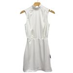 Lulus Classic Elegance White Satin Sleeveless Mock Neck Mini Dress size XS NWT Photo 2