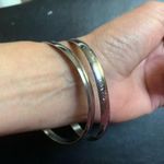 set of two vintage Stainless steel line bangle Photo 0