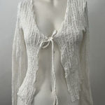 Princess Polly Fairy Top 4 tie front romantic floral sheer flare sleeve white Photo 0