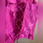 Blondie Nites Pink Asymmetrical Backless Bustier Crop Top Photo 7