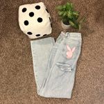 Playboy  Light Blue Boyfriend Jeans with Pink Logo Photo 5