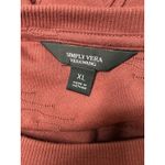 Vera Wang Simply Vera Top Women's Size XL Velvet Mauve Textured Career Sweatshirt Comfort Photo 2