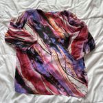 JM Collection Vintage Y2K Womens Size P Large 3/4 Sleeve Abstract Purple Art Cardigan Photo 7
