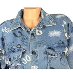 Disney  Parks Jean Jacket Adult XL Oversized Blue Denim Critters Pluto Shacket Photo 1