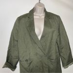 LIONESS La Quinta Khaki Olive Green Linen Blend oversized Blazer sz XS Photo 7